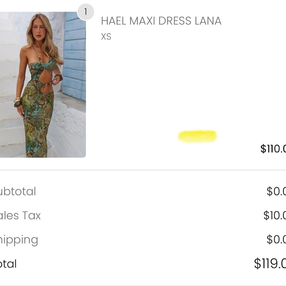 Stylish Green Patterned Maxi Dress by Hael sizeXS hemmed